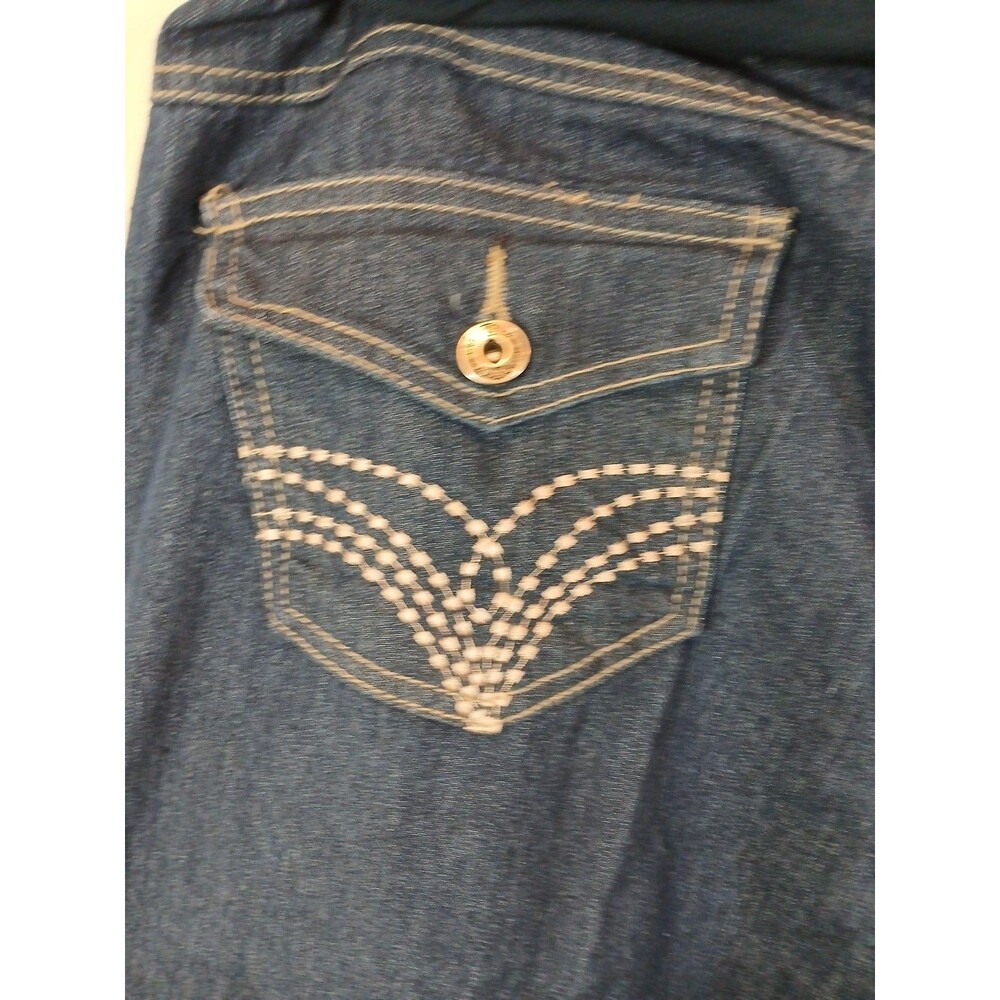 Y0059. Maternity Jeans Bootcut Dark Blue Prenatal Future Mom Denim Maternity XL - Picture 6 of 9